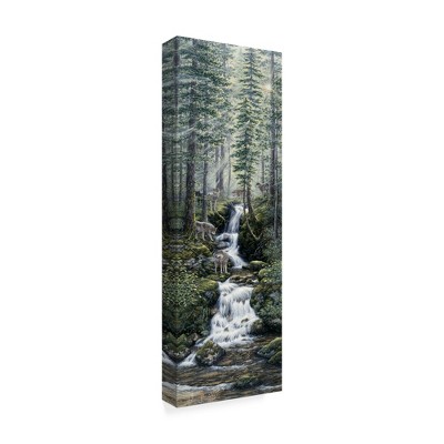 Trademark Fine Art -Jeff Tift 'Cascade Wolves' Canvas Art