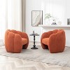 SEYNAR Modern Teddy Upholstered Accent Pumpkin Chair with Openwork Design Set of 2 - 2 of 4