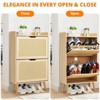 Rattan Shoe Cabinet for Entryway, Slim Shoe Organizer with Drawer, Holds 12-18 Pairs, Anti-Tip Shoe Storage Cabinet for Hallway - 4 of 4