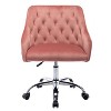 Velvet Desk Chair, Swivel Home Office Chair with Wheels and Gold Metal Base – The Pop Home - 4 of 4