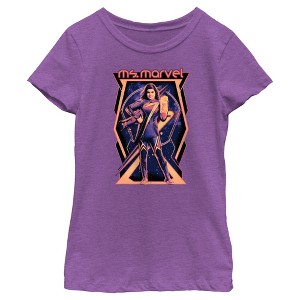 Girl's The Marvels Ms. Marvel Portrait T-Shirt - 1 of 4