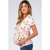 PinkBlush Ivory Floral Wrap Fitted Maternity/Nursing Top - 2 of 4