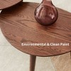 NicBex Mid-Century Modern End Tables Living Room, Oval Small Coffee Table, Solid Oak Side Table, Walnut Pebble Shaped Small Table for Living Room - 2 of 4