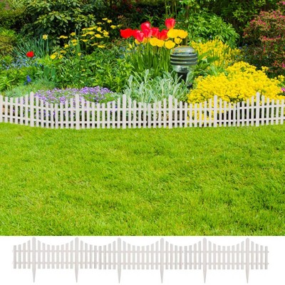 White Lawn Divider 17 pcs 32.8 ft vidaXL