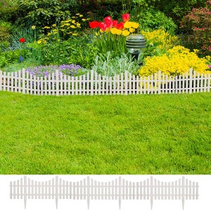 White Lawn Divider 17 pcs 32.8 ft vidaXL - 1 of 4