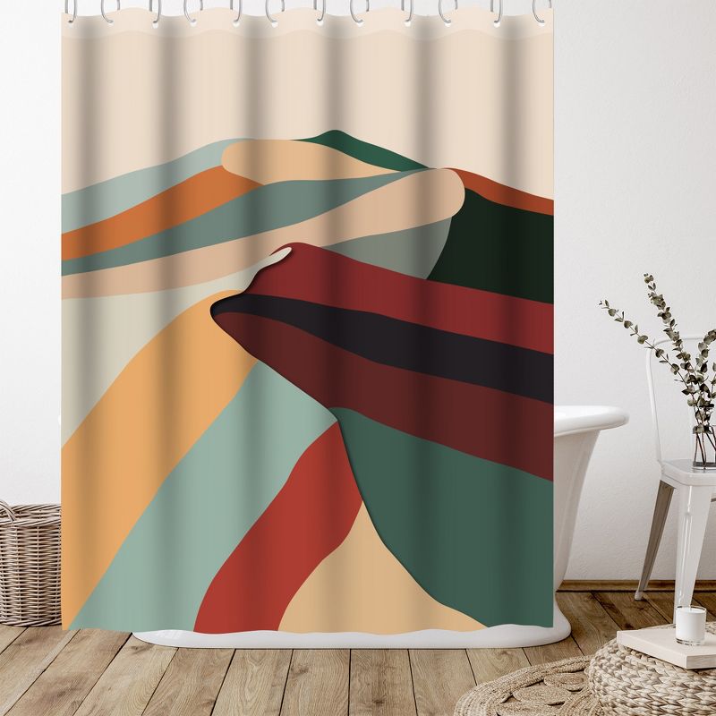 Americanflat 71x74 Abstract Shower Curtain by Miho Art Studio, 4 of 6