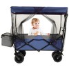 NAYSAYE 480Lbs Collapsible Wagon with Canopy and Mosquito Net All Terrain Wheels for Camping and Garden, Dark Blue, 45.28"*22.83"*38.78" - 2 of 4