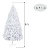 Flocked Christmas Tree Pre-Lit Artificial Christmas Tree with Lights, Tied Flocking Xmas Tree for Christmas Decoration Home Office Apartment Display - 2 of 4