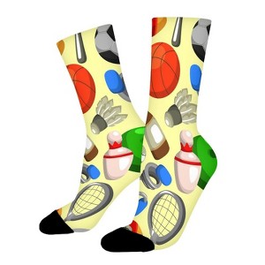 Drawing Style Sporting Goods Women Printed Crew Socks Funny Funky Socks Soft Polyester Novelty Gifts for Artists Men - 1 of 1