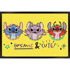 Trends International Disney Lilo and Stitch: Pattern Clash - Cosmic & Cute Framed Wall Poster Prints - 1 of 4