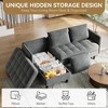 GustoWave 75.6" Reversible Sleeper Sectional Sofa with Storage Chaise, Chenille Fabric, Tufted Back, Modern Compact Couch - 3 of 4