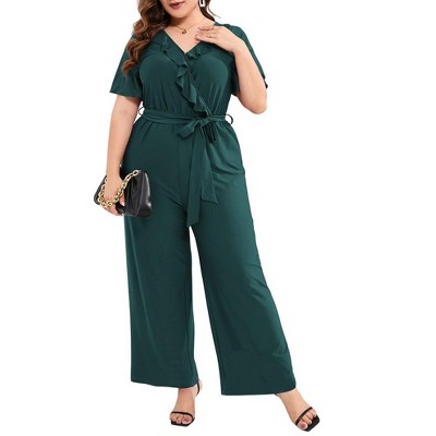 Womens Sleeveless Cargo Belted Jumpsuit Ladies Summer Casual