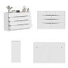 FUFU&GAGA White 9 Drawer Dresser Modern Fashion Design Glass Top - 4 of 4
