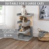 Cat Tree for Large Cats, Cat Activity with Scratching Post, Cat Tower for Large Cats, 3 Level Cat Play Perch - 2 of 4