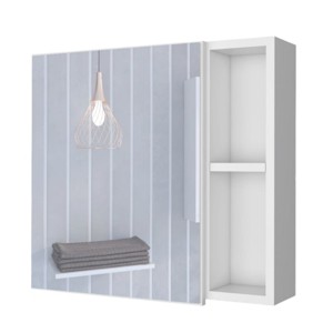 GlasFlength Decorative Wall Mirrors Bathroom Decor Cabinet Accent Mirror Vanity Mirrors Open Shelves for Bathroom Wall, White, 19.6"*5.5"*18.6" - 1 of 4