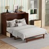 Whisen Queen Murphy Cabinet Bed - Solid Pine with Rattan Accents & Storage Drawer | Space-Saving Design - 2 of 4