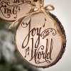 Tree Cookie Text Ornament Natural 4"H Wood Set of 2 - 2 of 2