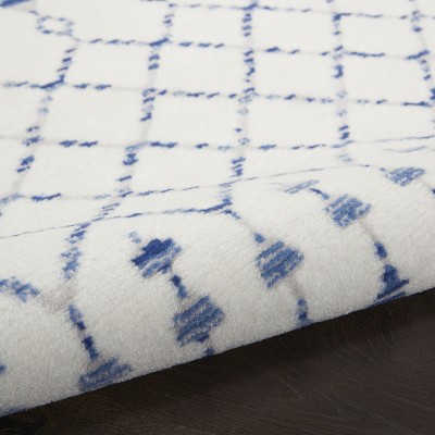 Bohemian Bliss Ivory Geometric 6' x 9' Synthetic Area Rug