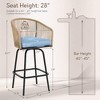 HOMEFUN Outdoor Bar Stools Set of 2, 2-Piece Patio Bar Stools with Armrests, All Weather Rattan Bar Chairs with Backrest - 2 of 4