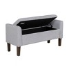 TiramisuBest Vintage Semi-Circle End of Bed Bench, Upholstered Bedroom Entryway Bench with Tufted Velvet-Touch Fabric & Rubberwood Legs, Gray - 3 of 4