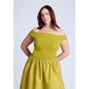 ELOQUII Women's Plus Size Boat Neck Mixed Fabric Dress - 4 of 4