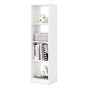 Costway 56'' Tall Bookcase, Freestanding Bookshelf with 4 Open Cubes