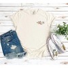 Simply Sage Market Women's Embroidered Flower Cluster Short Sleeve Garment Dyed Tee - 3 of 4