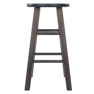 24" Oyster Gray Solid Wood Adjustable Counter Stools, Set of 2
