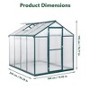 6x8 FT Greenhouse for Outdoors, Large Walk-in Greenhouse with Roof Vent, Heavy Duty Polycarbonate Greenhouse for Garden Patio Backyard - 2 of 4