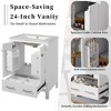 24" Bathroom Vanity with Integrated Ceramic Sink, Solid Wood Frame, 2 Doors, 1 Drawer, Double-Layer Door Shelves, Soft Close - 4 of 4