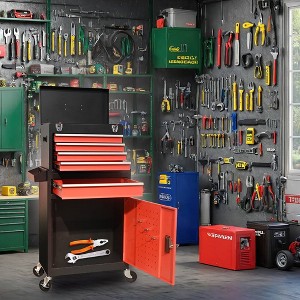 5-Drawer Rolling Tool Chest with Wheels, Detachable Cabinet Storage Tool Box with Drawers, Metal Tool Cart with Toolbox for Garage Workshop Warehouse - 1 of 3
