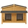 47'' Outdoor Wooden Dog House with Porch, Medium Dog Kennel with Water-Resistant Asphalt Roof, Fencing for Indoor & Outdoor Use – Cuddlewood - 4 of 4