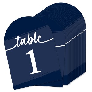 Big Dot of Happiness Navy Blue Elegantly Simple - Wedding Receptions, Parties or Events Double-Sided 5 x 7 inches Cards - Table Numbers - 1-20 - 1 of 4