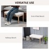 Vynxaria Cream White End of Bed Bench: Vintage Elegance Meets Comfort - 2 of 4
