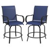 Resenkos Outdoor Bar Stools Set, 360° Swivel Bar Height Chairs, Steel, Mesh Fabric, - 2 of 4