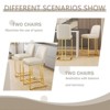 CAVINAS Bar Stools Set of 2, Upholstered Linen Counter Stools, Island Chairs with Metal Footres for Kitchen Island - 3 of 4