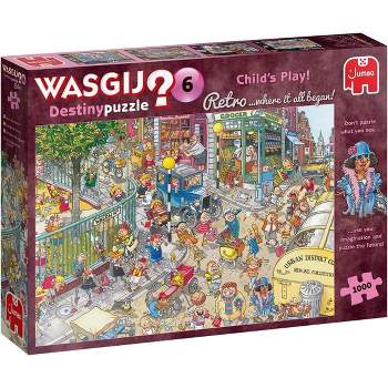 Jumbo Toys Wasgij 1,000 Piece Jigsaw Puzzle: Retro Destiny 6 - Child's Play - 27" x 19"