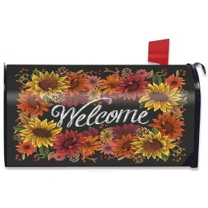 Briarwood Lane Fall Mailbox Cover  - Standard Size - Fall Flowers Welcome Magnetic For Fall Mailbox Cover - 1 of 2