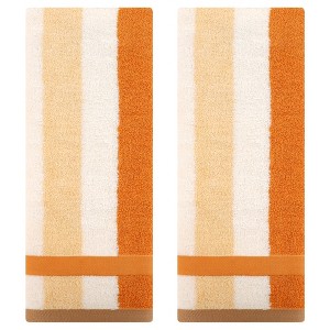 REGALWOVEN Striped Absorbent Soft Cotton Hand Towels for Bathroom 13" x 29" 2 Pcs - 1 of 4