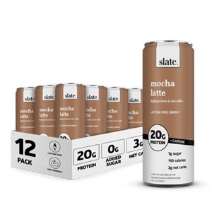 Slate Milk - High Protein Iced Coffee, Mocha Latte - 11 Fl Oz (Pack Of 12) - 1 of 4