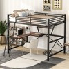 MAYEERTY Bed Full Size Loft Metal MDF with Desk and Shelf Black - 4 of 4