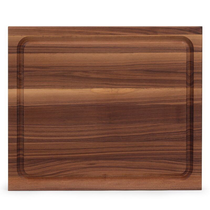 John Boos Reversible 21 Inch Wide 1.5 Inch Thick Au Jus Carving Wood Cutting Board with Deep Juice Groove, 17 x 21 x 1.5 Inches, Walnut, 3 of 8
