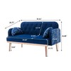 Modern Velvet Loveseat Sofa , Comfy Upholstered 2-Seater Sofa with Gold Metal Legs - 4 of 4