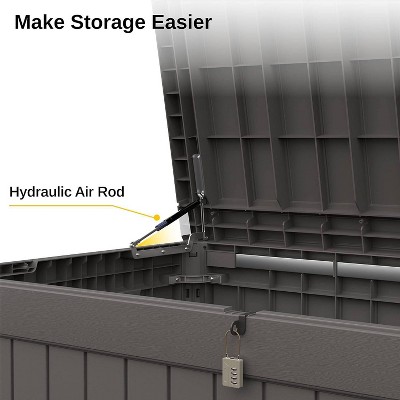 Gray 230 Gallon Lockable Weather-Resistant Plastic Deck Box