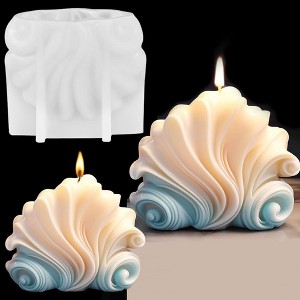 JDICTION Sea Shell Mold, 3D Ocean Silicone Mold for Candles, Resin Crafts, Soap Making, Scented Candle Supplies, Epoxy Resin, Ice Cube Tray - 1 of 4
