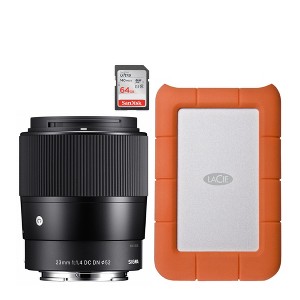 Sigma 23mm F1.4 DC DN  Large Aperture Lens for Sony E Mount w/Memory Card Bundle - 1 of 4