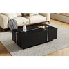 TIRAMISUBEST Extendable Coffee Table, Multi-Functional Center Table with High-Gloss Finish, Cocktail Table with 2 Hidden Storage Space and 2 Drawers - 4 of 4