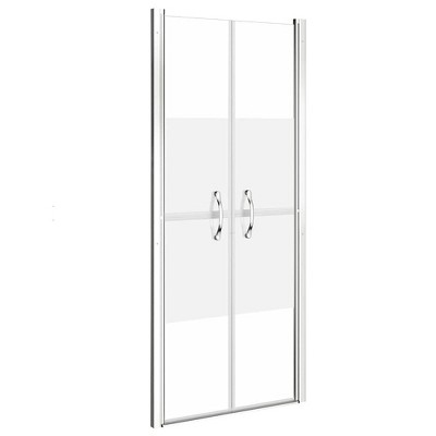vidaXL Shower Door with Half Frosted ESG Glass - Modern Design with Wide Walk-in Opening, Adjustable Width