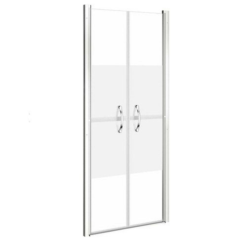 vidaXL Shower Door with Half Frosted ESG Glass - Modern Design with Wide Walk-in Opening, Adjustable Width - image 1 of 4