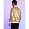 Lars Amadeus Men's Lightweight Metallic Zip Up Shiny Varsity Jacket - 3 of 4